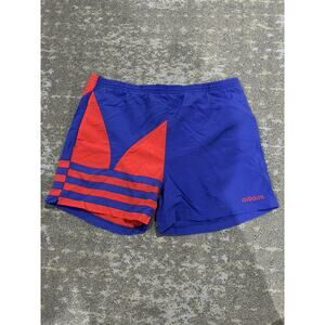 Adidas Swim Trunks Vintage 90s Mens XL Blue Red Trefoil Logo Shorts